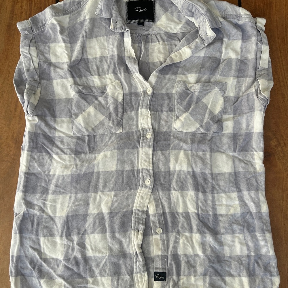 Rails Casual Plaid Shirt - Blue and White